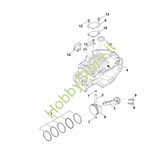 Picture of C - Carter motore, pistone e biella EVC 300.0 (EVC300-0001)